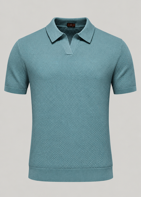 Men’s Textured Knit Polo Shirt